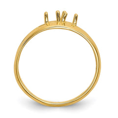 14k Polished 2-Stone Mothers Ring Mounting - 13