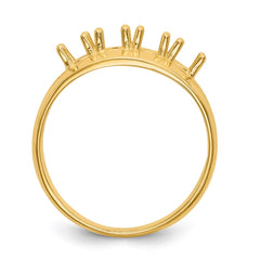 14k Polished 4-Stone Mothers Ring Mounting - 6