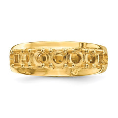 14k Polished 5-Stone Mothers Ring Mounting - 7