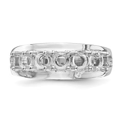 14k White Gold Polished 5-Stone Mothers Ring Mounting - 10