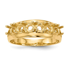 14k Polished 6-Stone Mothers Ring Mounting - 6