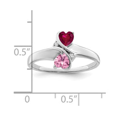 14k White Gold Synthetic Family Jewelry Ring - 58