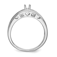 14k White Gold Family Jewelry Ring Mounting - 29