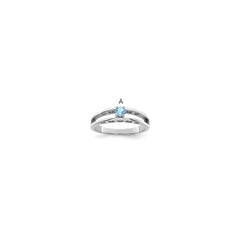 Sterling Silver Rhodium-plated 3mm Synthetic Family Jewelry Ring - 12