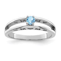 14k White Gold 3mm Synthetic Family Jewelry Ring