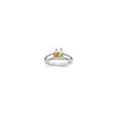 Sterling Silver Rhodium-plated 3mm Synthetic Family Jewelry Ring - 22