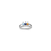 Sterling Silver Rhodium-plated 3mm Synthetic Family Jewelry Ring - 25