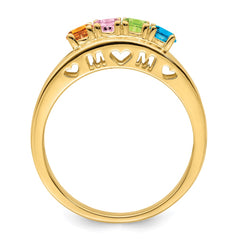 14k 3mm Synthetic Family Jewelry Ring - 10