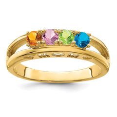 14k 3mm Synthetic Family Jewelry Ring - 10