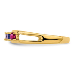 14k 3mm Synthetic Family Jewelry Ring - 9