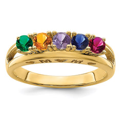 14k 3mm Synthetic Family Jewelry Ring - 9