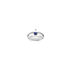 Sterling Silver Rhodium-plated Synthetic Family Jewelry Ring - 37