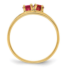 14k Genuine 2 Stone Mother's Ring - 14