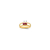 14k Genuine 2 Stone Mother's Ring - 14