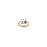 14k Genuine 3 Stone Mother's Ring - 12