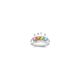 Sterling Silver Rhodium-plated Synthetic 4 Stone Mother's Ring - 90