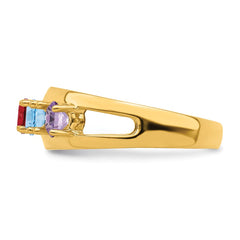 14k Genuine 5 Stone Mother's Ring - 5
