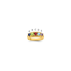 14k Genuine 5 Stone Mother's Ring - 5