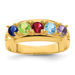 14k Genuine 5 Stone Mother's Ring - 5