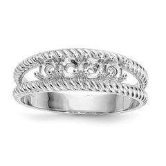 14k White Gold Polished 4-Stone Mothers Ring Mounting - 10