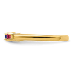 14k Genuine 3 Stone Mother's Ring - 2