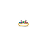 14k Genuine 5 Stone Mother's Ring - 10