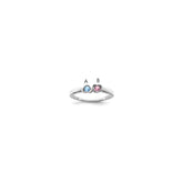 Sterling Silver Rhodium-plated Synthetic 2 Stone Mother's Ring - 103