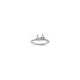 14k White Gold Genuine 2 Stone Mother's Ring - 7