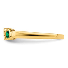 14k Genuine 3 Stone Mother's Ring - 7
