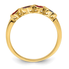 14k Genuine 4 Stone Mother's Ring - 16