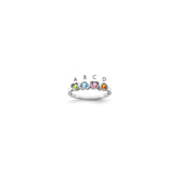 Sterling Silver Rhodium-plated Synthetic 4 Stone Mother's Ring - 82