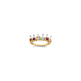 14k Genuine 6 Stone Mother's Ring - 9