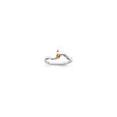 Sterling Silver Rhodium-plated Synthetic 1 Stone Mother's Ring - 20