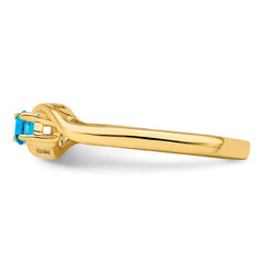 14k Genuine 2 Stone Mother's Ring - 8