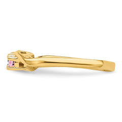 14k Genuine 3 Stone Mother's Ring - 3