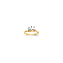 14k Genuine 3 Stone Mother's Ring - 3