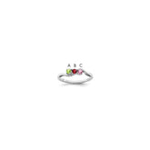 14k White Gold Synthetic Family Jewelry Ring - 35