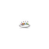 Sterling Silver Rhodium-plated Synthetic 4 Stone Mother's Ring - 39