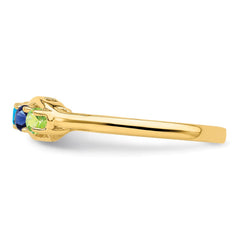 14k Genuine 5 Stone Mother's Ring - 2