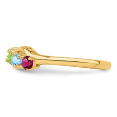 14k Genuine 6 Stone Mother's Ring - 3