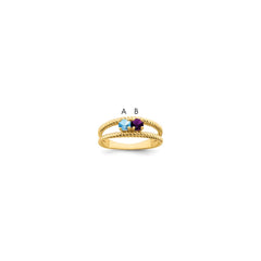 14k Synthetic Family Jewelry Ring - 12