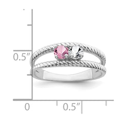 14k White Gold Synthetic Family Jewelry Ring - 22