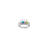 14k White Gold Family Jewelry Ring - 29