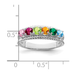 Sterling Silver Rhodium-plated Family Jewelry Ring - 140