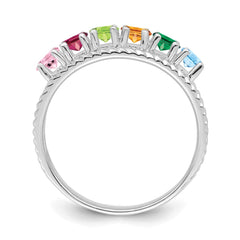 Sterling Silver Rhodium-plated Family Jewelry Ring - 141