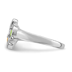 14k White Gold Synthetic Family Jewelry Ring - 83