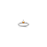 14K White Gold Family Jewelry Genuine Stone & Diamond Set Ring - 16