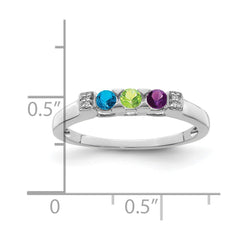 14KW Family Jewelry Genuine Stone & Diamond Set Ring