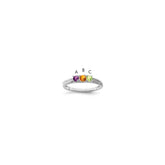 14K White Gold Family Jewelry Genuine Stone & Diamond Set Ring - 32