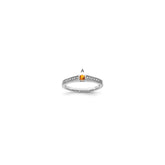 14K White Gold Family Jewelry Genuine Stone & Diamond Set Ring - 33